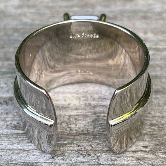 NWOT Lisa Freede Adjustable Emerald Cut Cubic Zirconia Stone Cigar Band Ring OS - Picture 6 of 6
